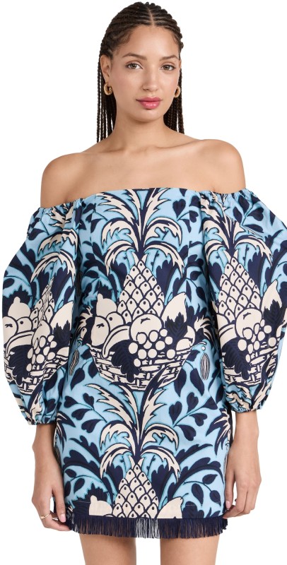Cara Cara Montauk Dress Blue Fruit Basket