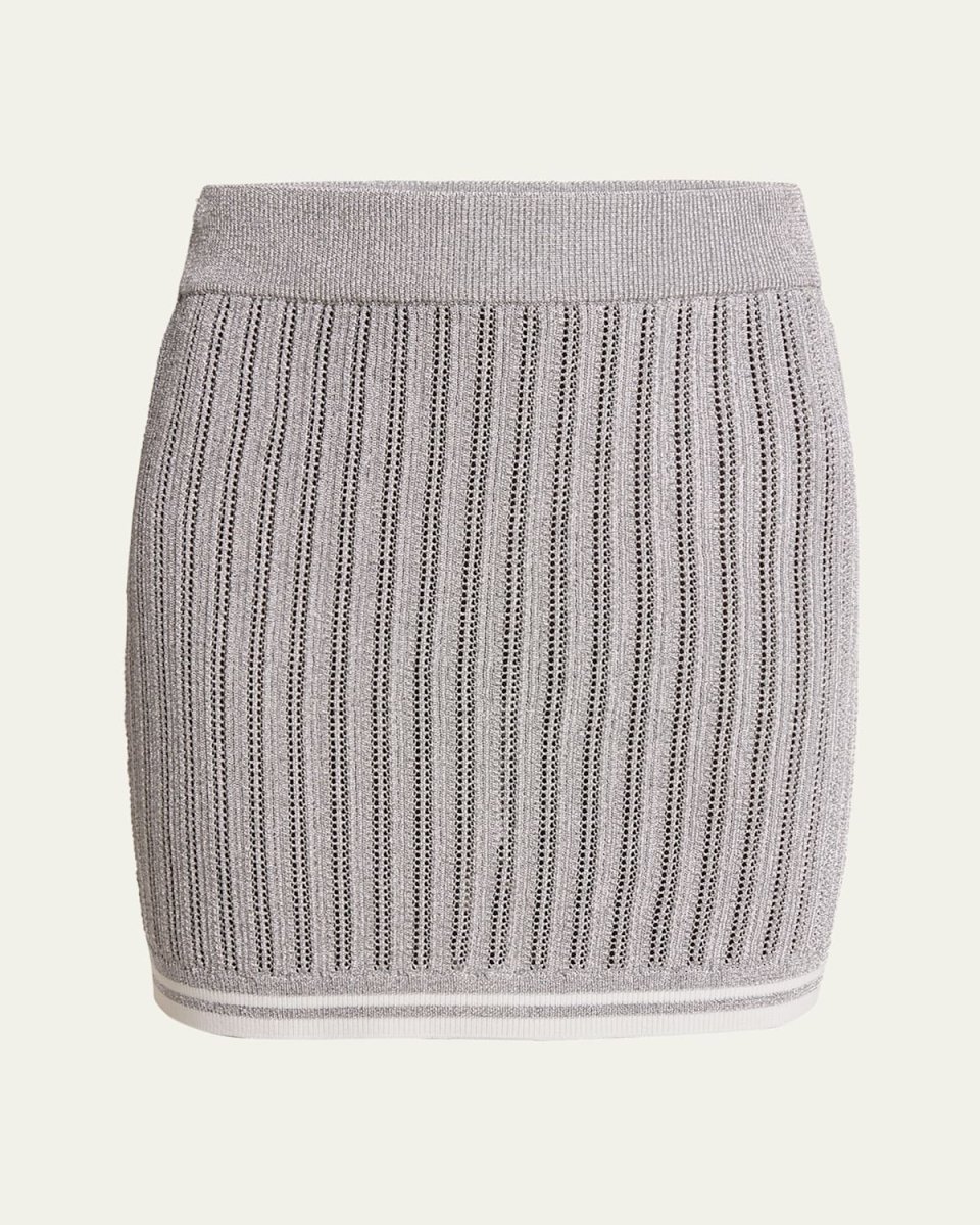 Knit Silver Mini Skirt
