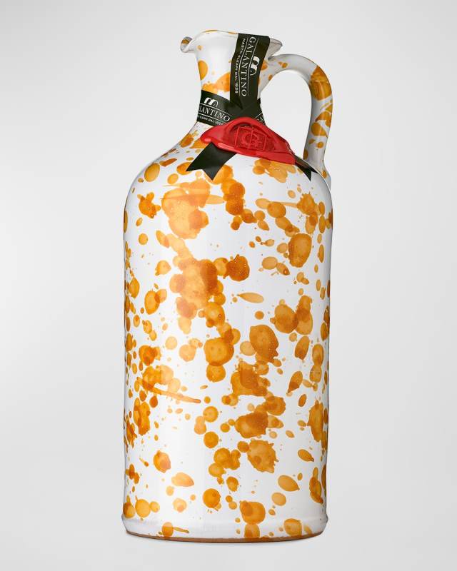 Fantasia Extra Virgin Olive Oil in Ceramic Container, Yellow