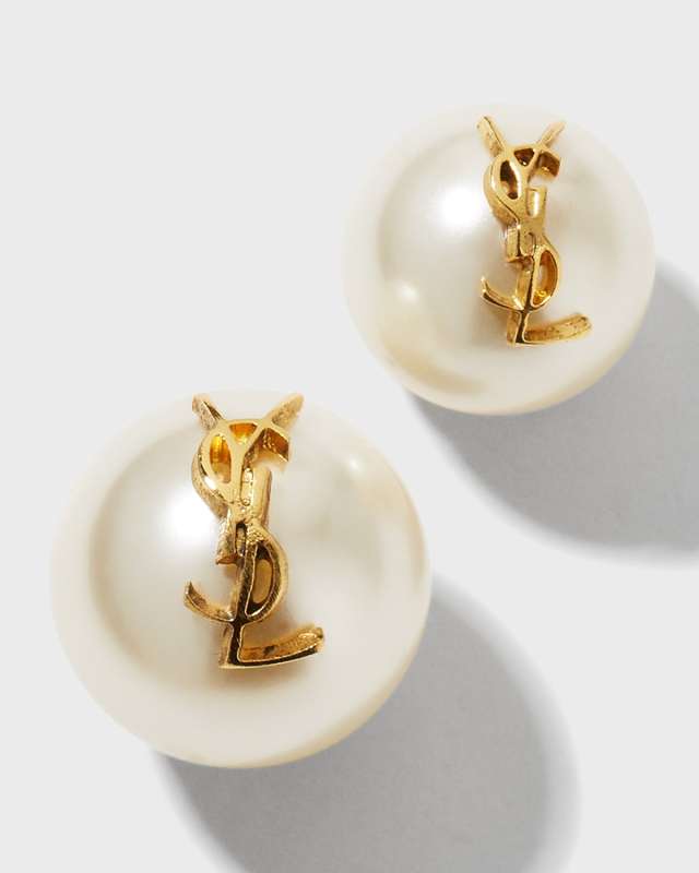 YSL Pearly Stud Earrings