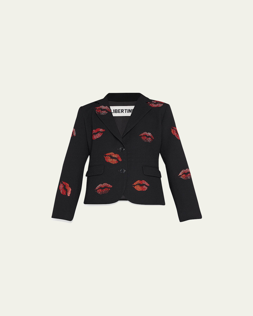 Bisou Short Crystal Lip Wool Blazer