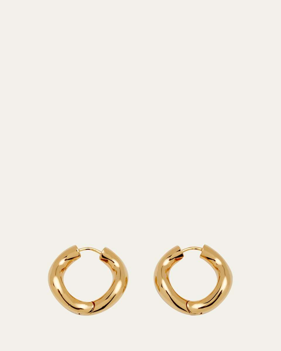 Wave Small Hoop Earrings in Gold Vermeil