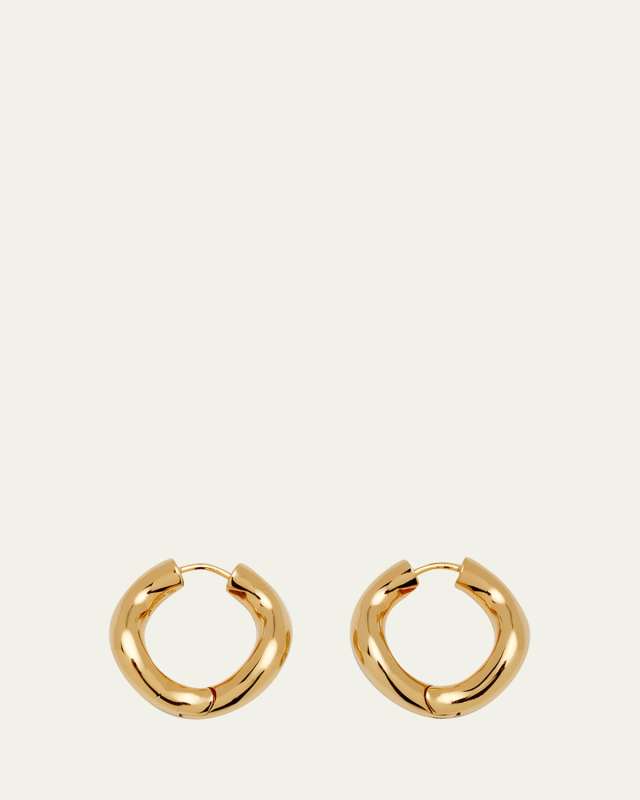 Wave Small Hoop Earrings in Gold Vermeil