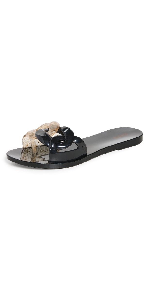 Melissa Jelly Chain Slides Black