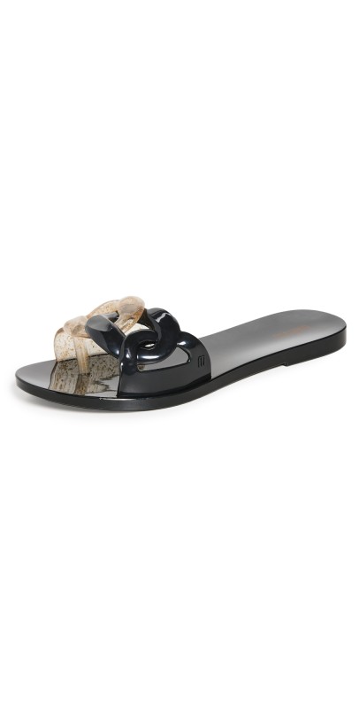 Melissa Jelly Chain Slides Black
