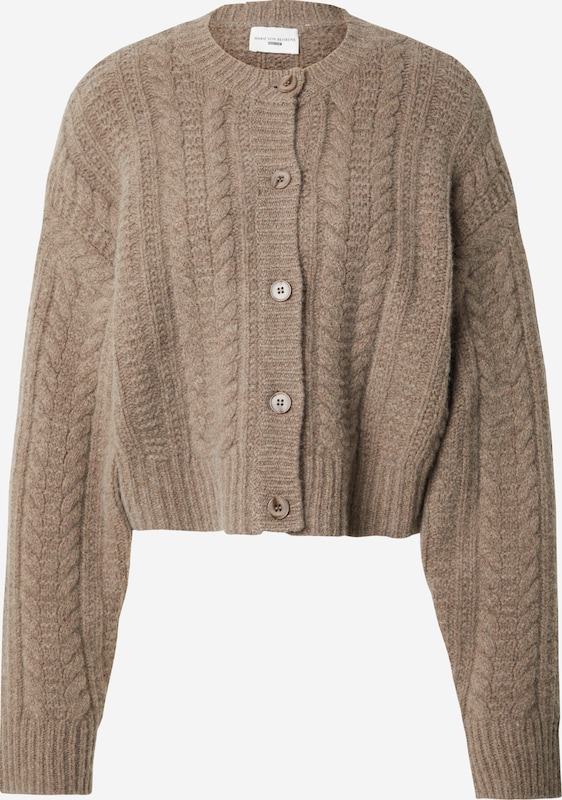 ABOUT YOU x Marie von Behrens Knit Cardigan 'Rosie' in Beige, Brown