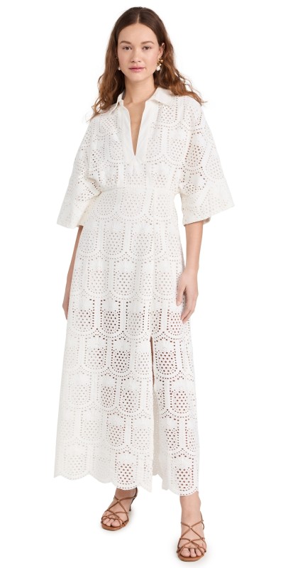 SUNDRESS Soidee Dress Pineapple Eyelet White