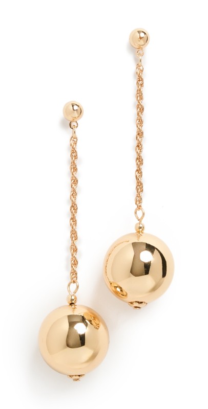 Kenneth Jay Lane Polished Gold Ball Earrings Gold