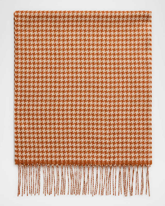 Men's Twist Silk and Cashmere Houndstooth Scarf