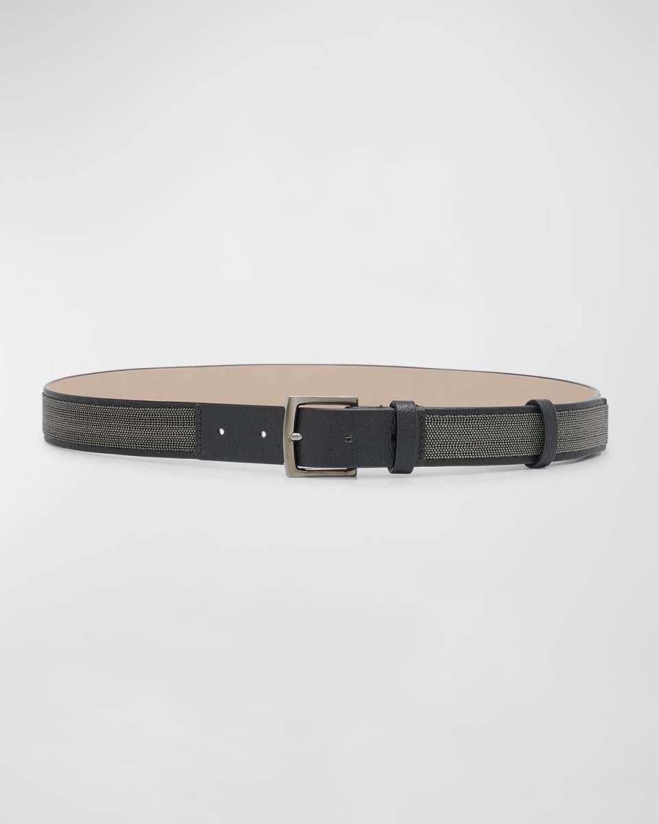Leather Belt with Monili Features