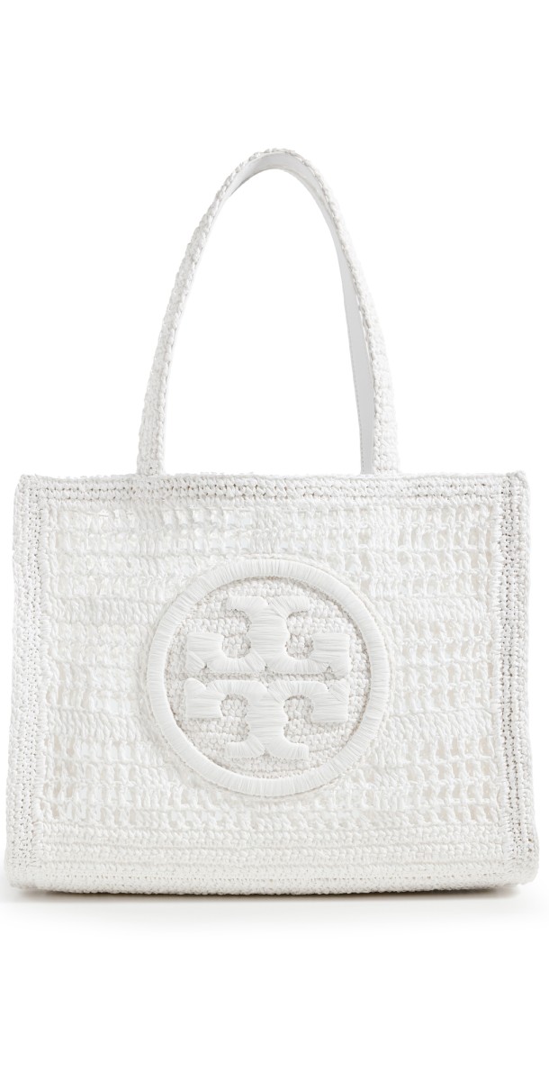 Tory Burch Ella Hand Crocheted Small Tote Whit