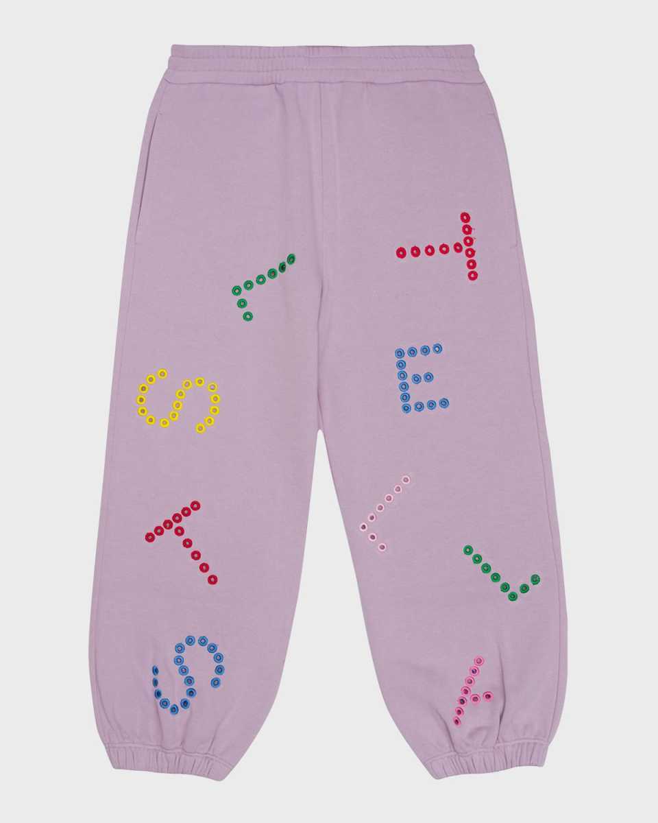 Girl's Logo-Print Embroidered Joggers, Size 4-10