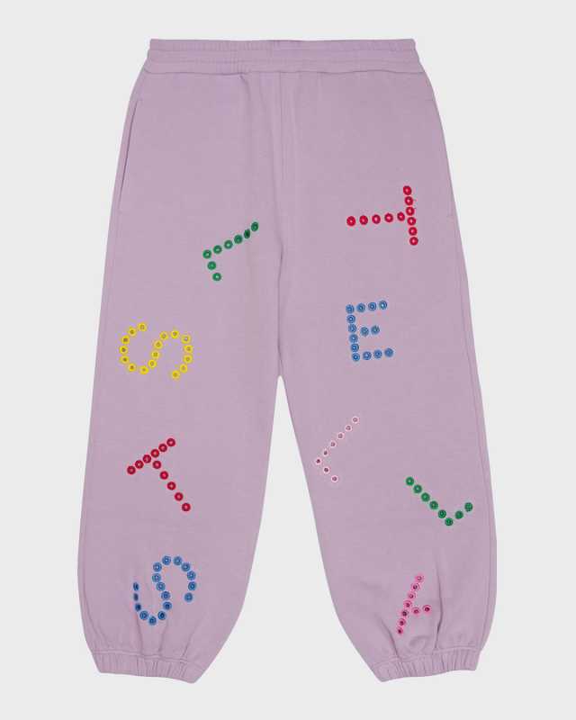 Girl's Logo-Print Embroidered Joggers, Size 4-10