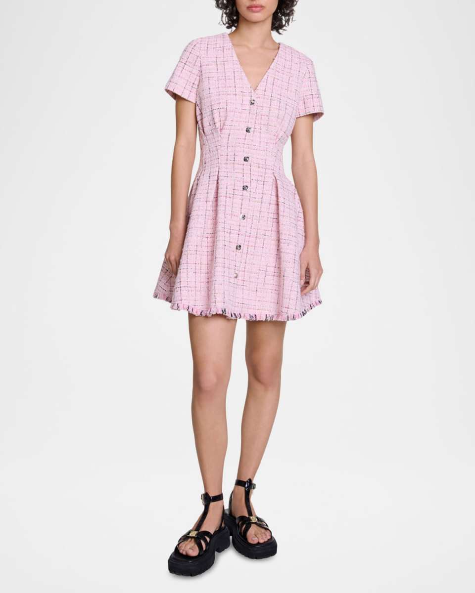 Rimexia Metallic Tweed Mini Dress