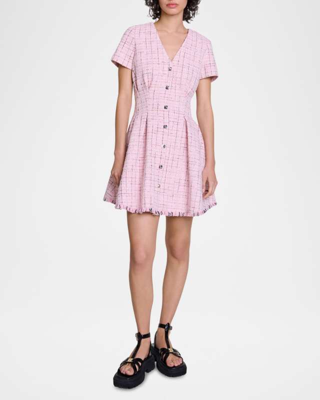 Rimexia Metallic Tweed Mini Dress