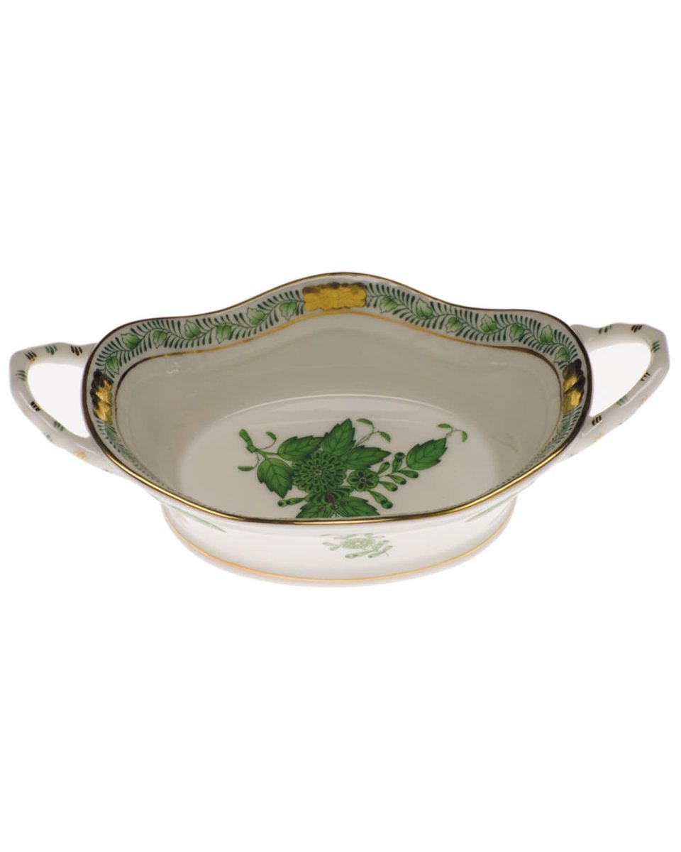 Chinese Bouquet Green Large Basket with Handles