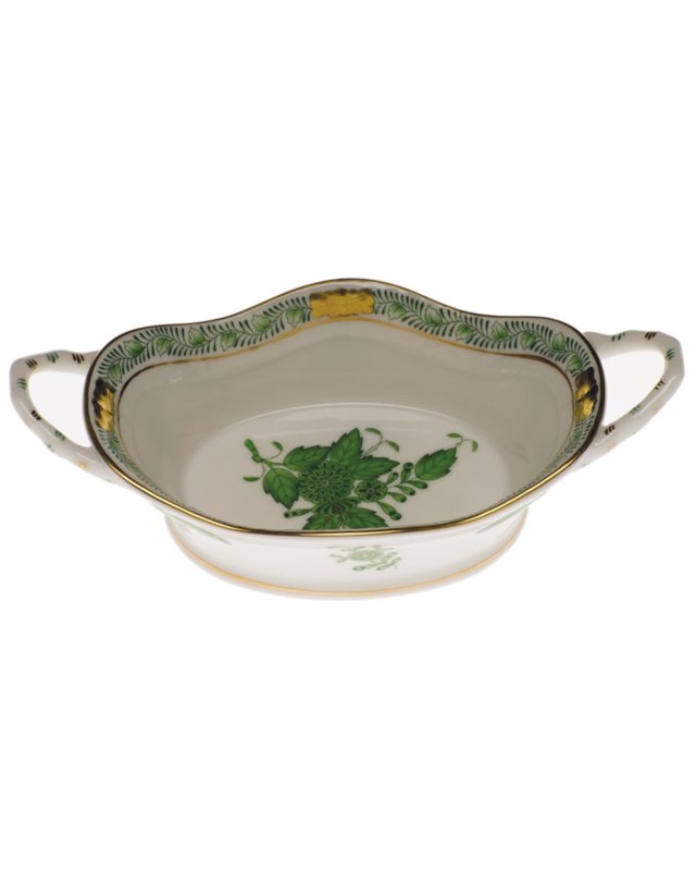 Chinese Bouquet Green Large Basket with Handles