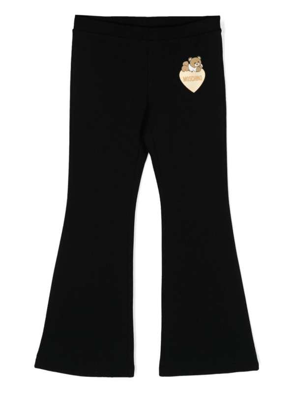 logo-print flared jersey trousers