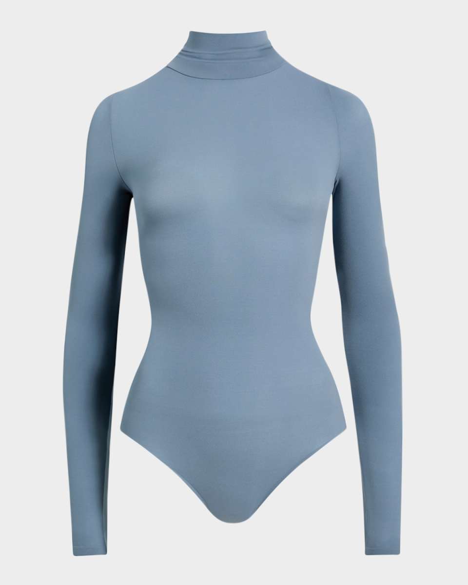 Matte Long-Sleeve Turtleneck Bodysuit