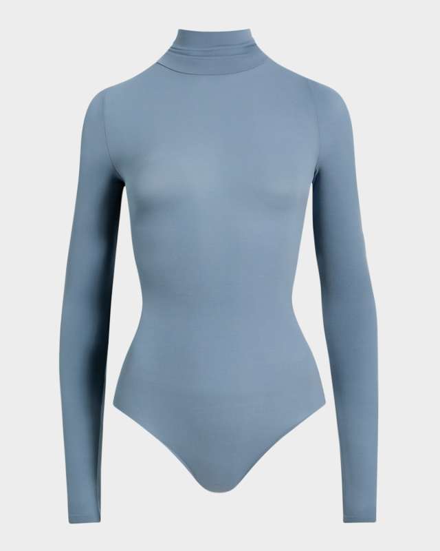 Matte Long-Sleeve Turtleneck Bodysuit