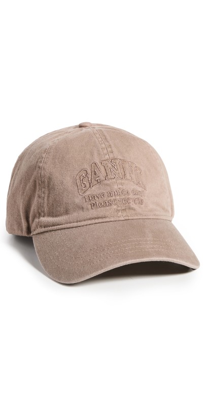 GANNI Cap Patch Hat Shitake