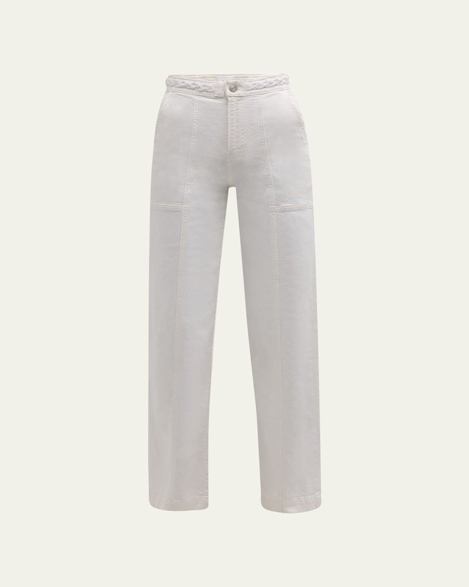 Braided Wide-Leg Jeans