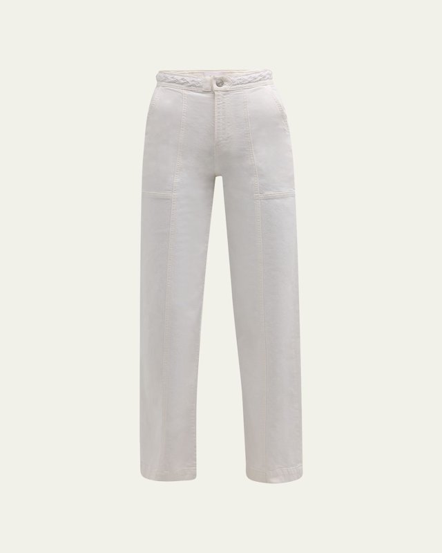 Braided Wide-Leg Jeans