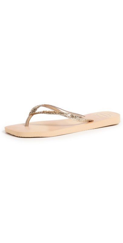 Havaianas Slim Square Glitterparty Sandals Golden