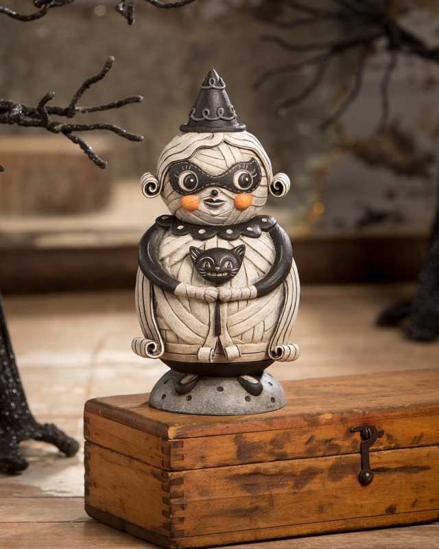 Grinning Mumma Mia Spooks Jar Halloween Decor