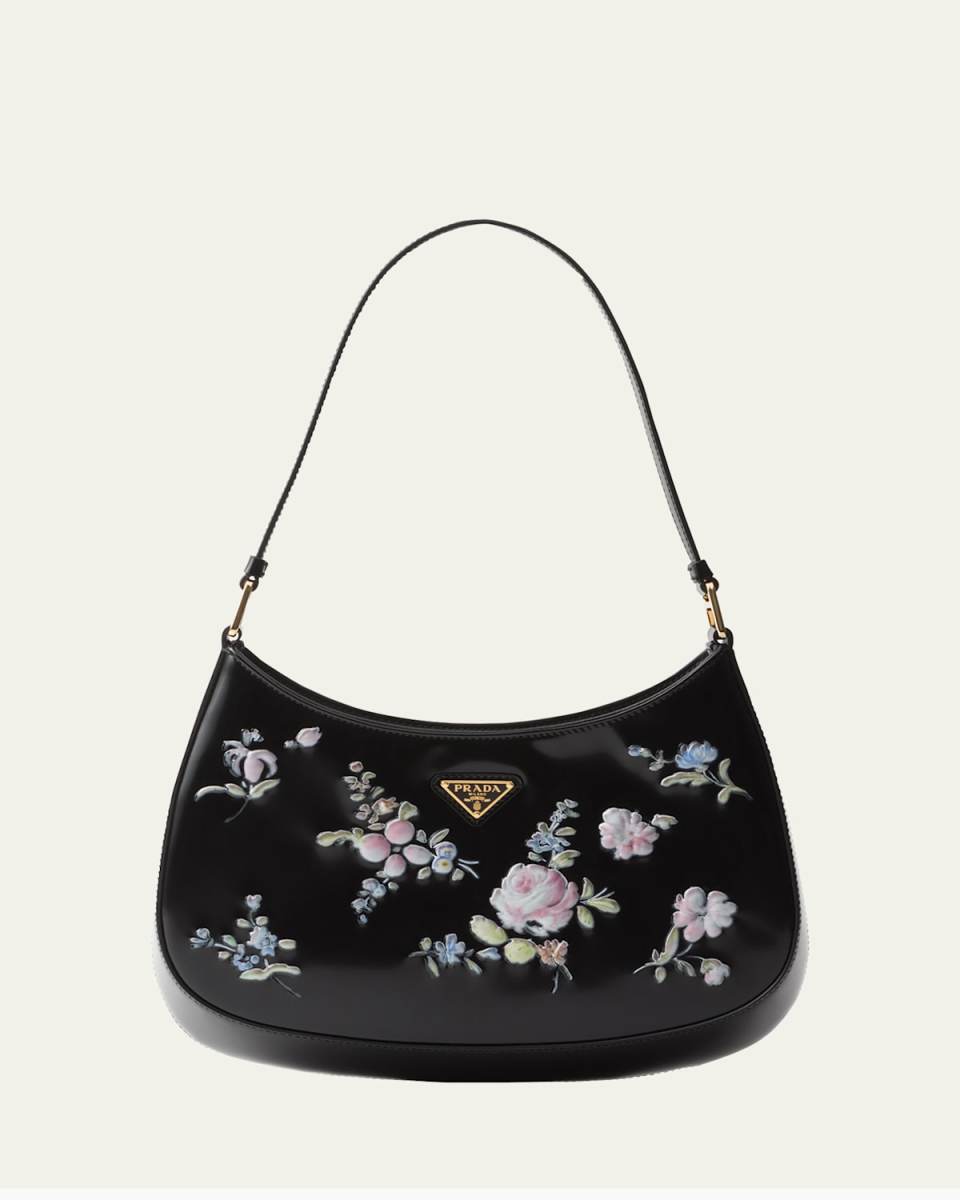 Cleo Floral Leather Shoulder Bag