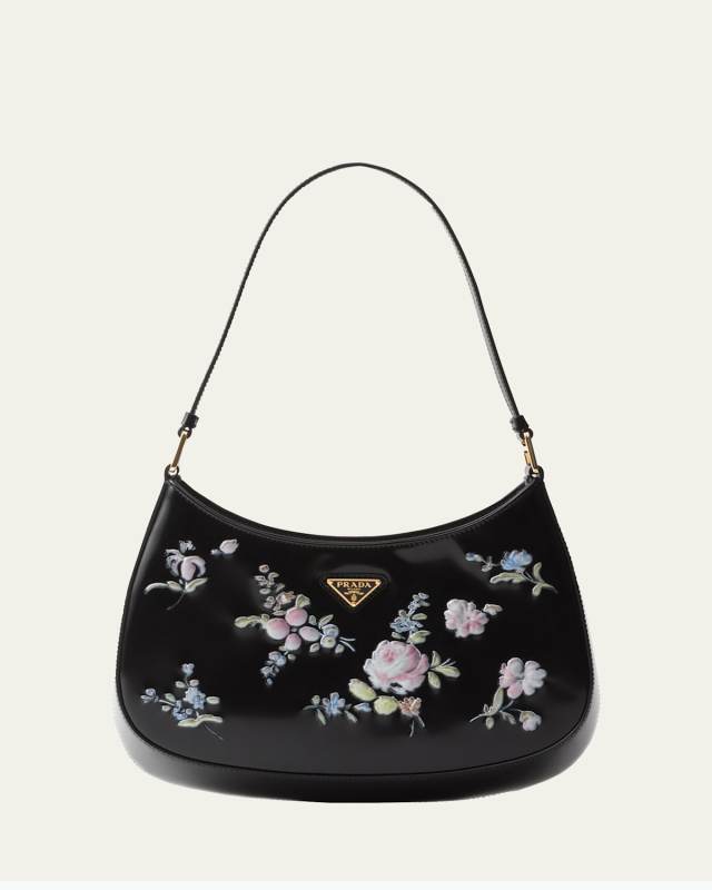 Cleo Floral Leather Shoulder Bag