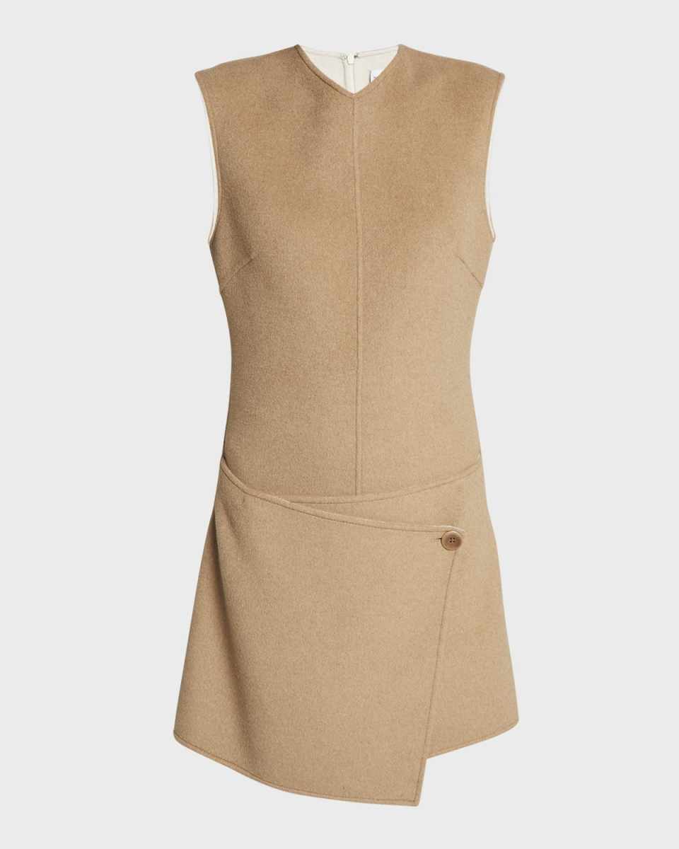 Melton Wool-Cashmere Double-Face Sleeveless Mini Dress