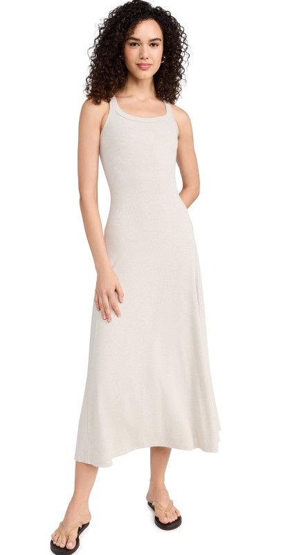 perfectwhitetee Ribbed Maxi Dress Oatmeal