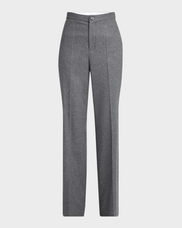 Pleated Wool-Blend Trousers