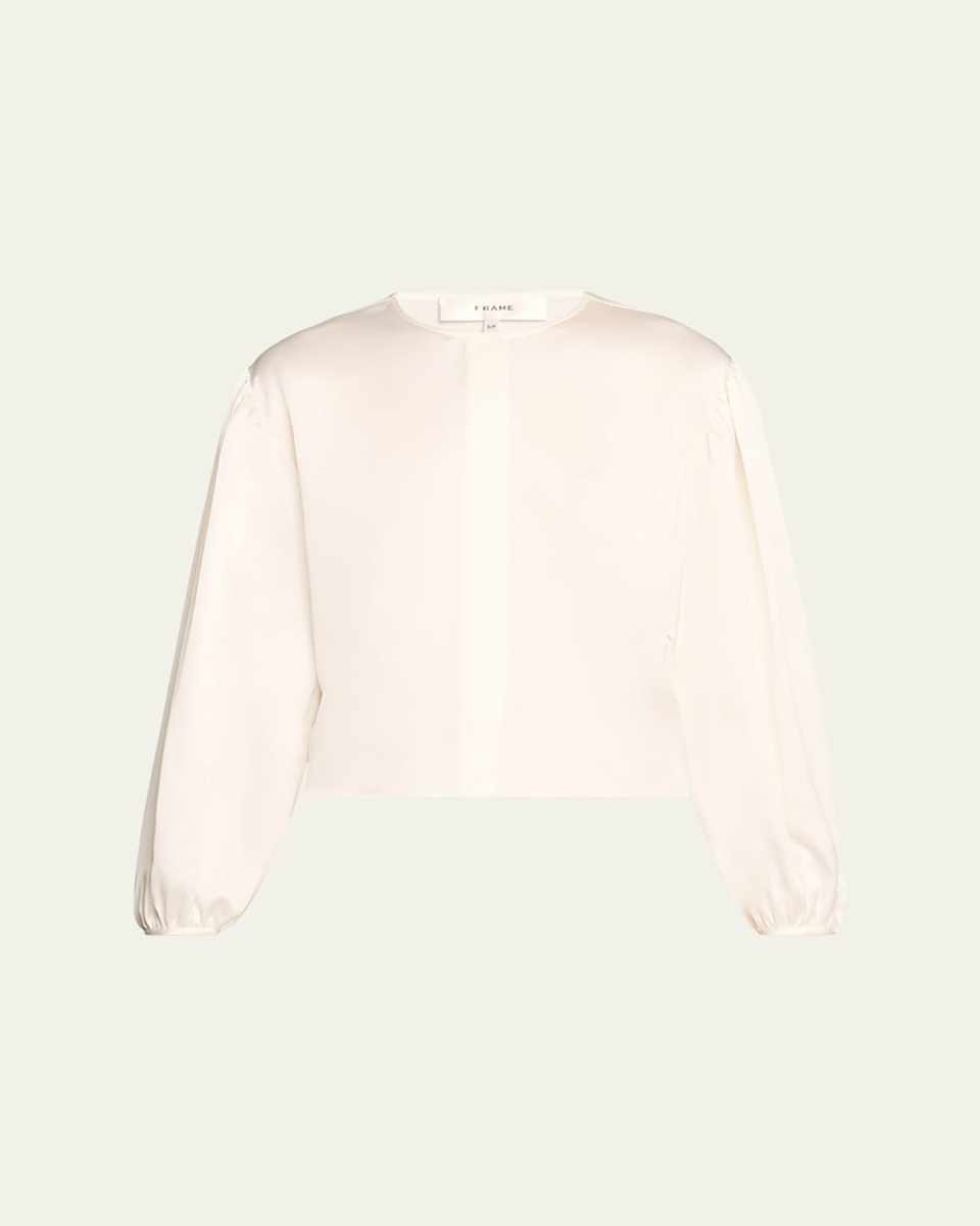 Angled Inset-Sleeve Blouse
