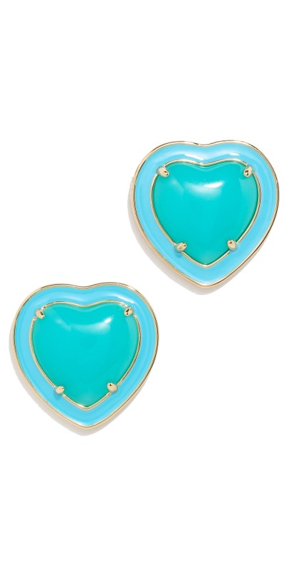 Alison Lou Heart Jelly Button Studs Lagoon