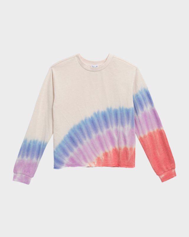 Girl's Sunset Tie Dye-Print Sweatshirt, Size 8-14