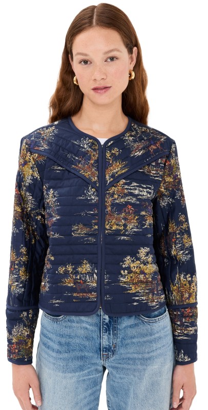 Hill House Home The Amari Jacket Equestrian Toile/Navy