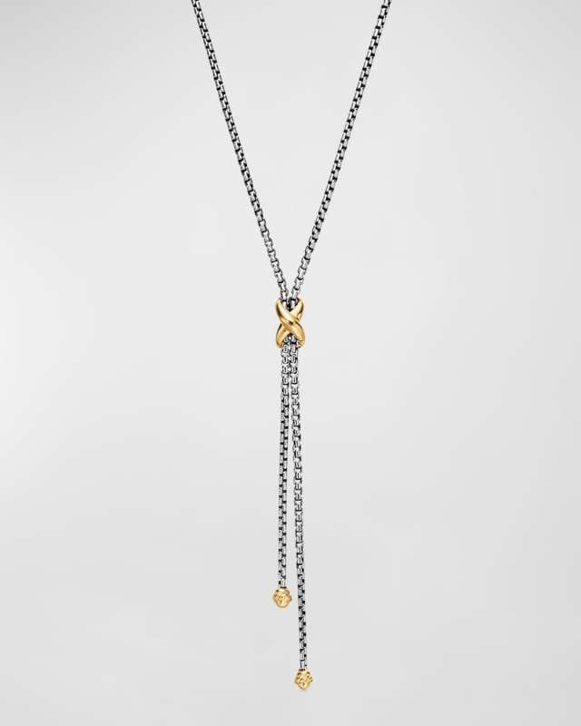 Petite X Lariat Y Necklace with 18K Yellow Gold