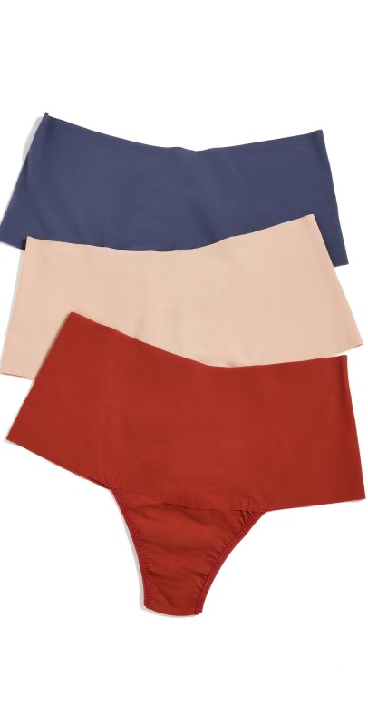 Hanky Panky Breathe Hi Rise Thong 3 Pack Sundried Tomato/Nightshde/Taup