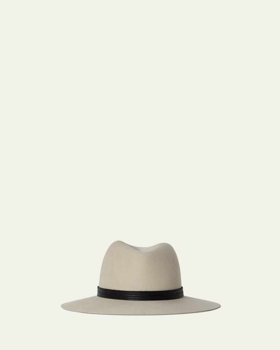 Corinne Belted Wool Fedora Hat