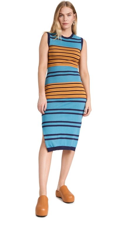 Marni Sleeveless Knit Midi Dress Multicolor