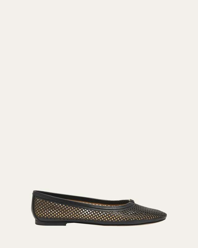 Marcie Leather Net Ballerina Flats
