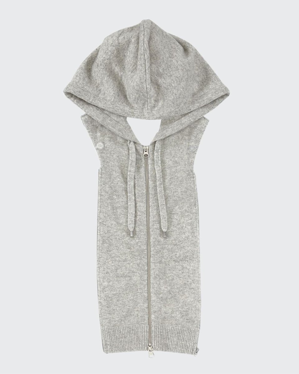 Cashmere Hoodie Zip-Front Dickey
