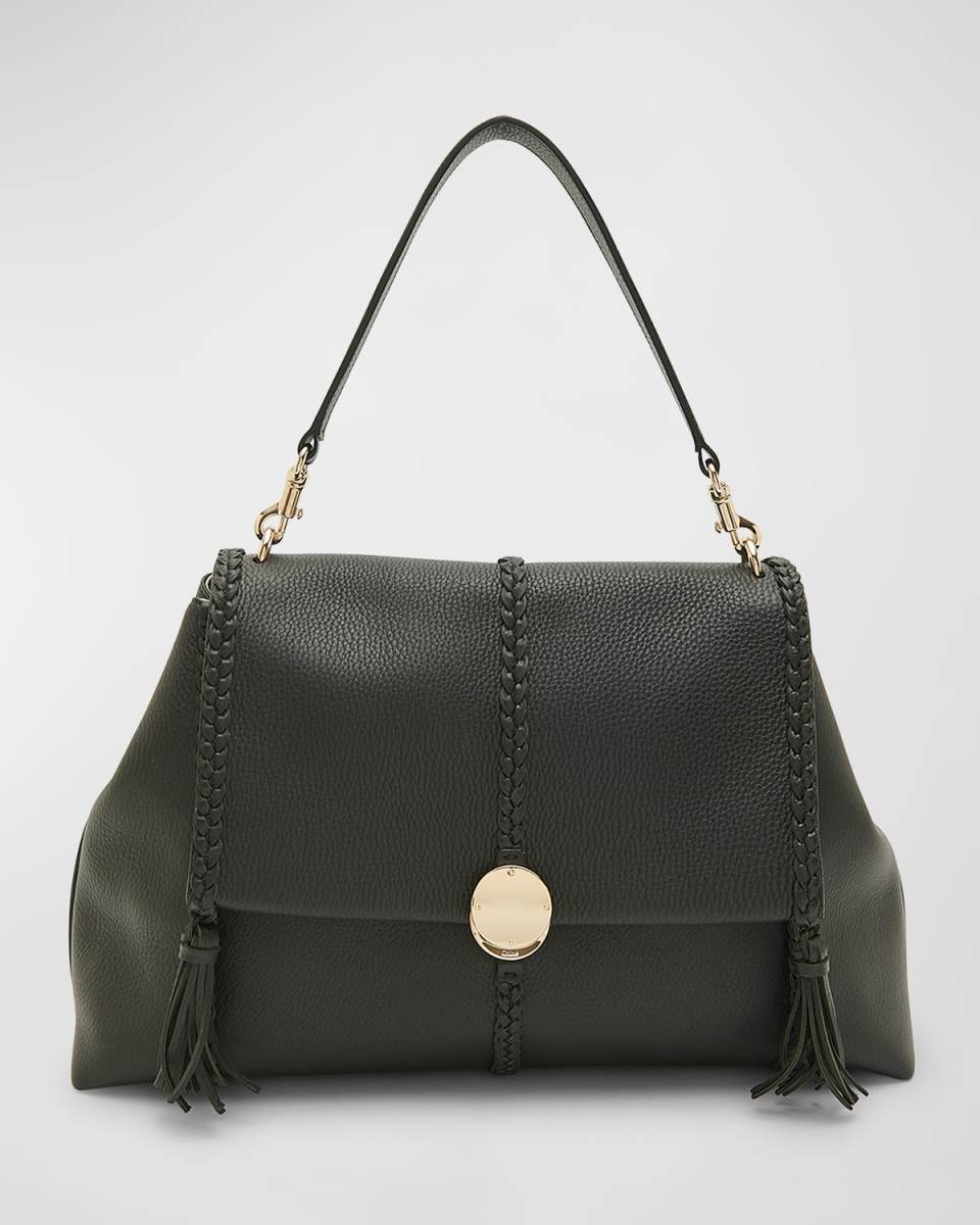 Penelope Large Top-Handle Bag in Smooth Grained Leather