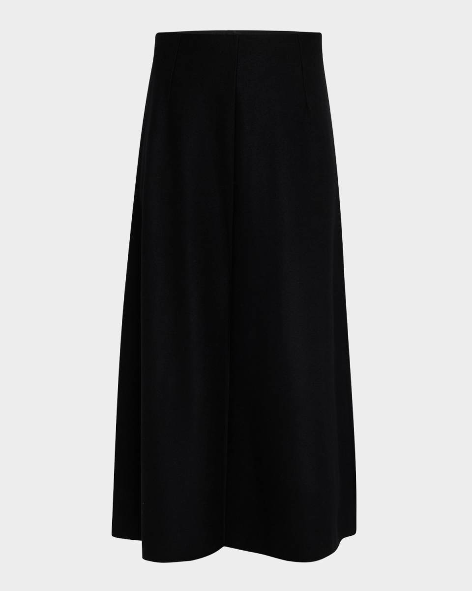 Petite Boiled Wool Jersey Midi Skir