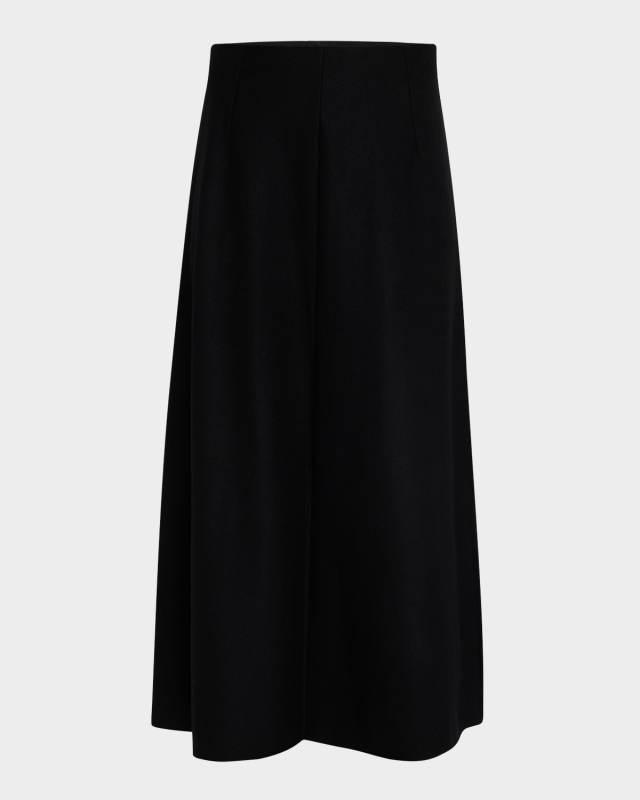 Petite Boiled Wool Jersey Midi Skir