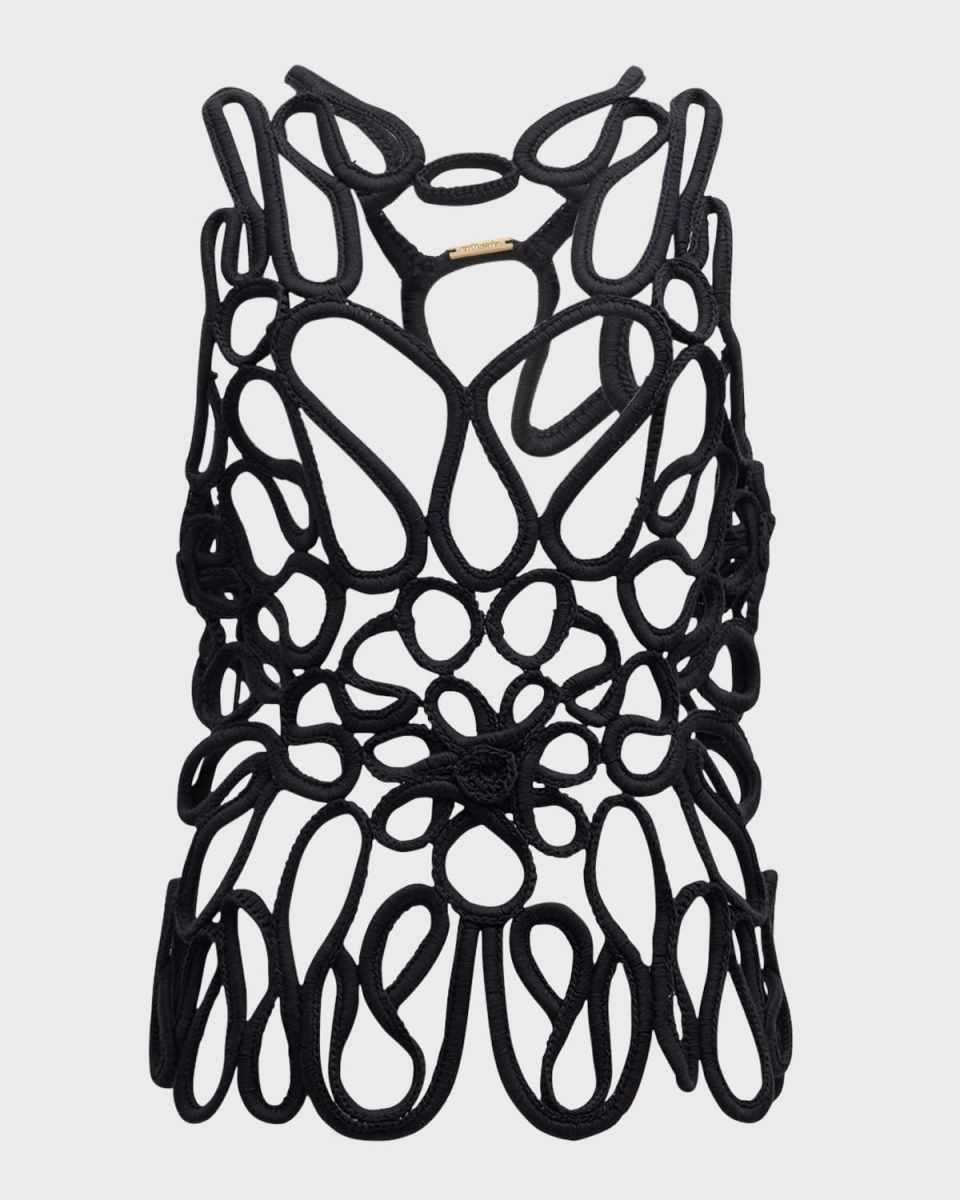 Danica Corded Open Crochet Sleeveless Top