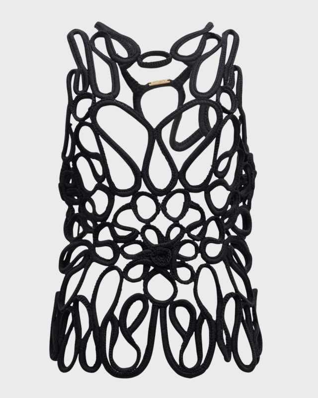 Danica Corded Open Crochet Sleeveless Top