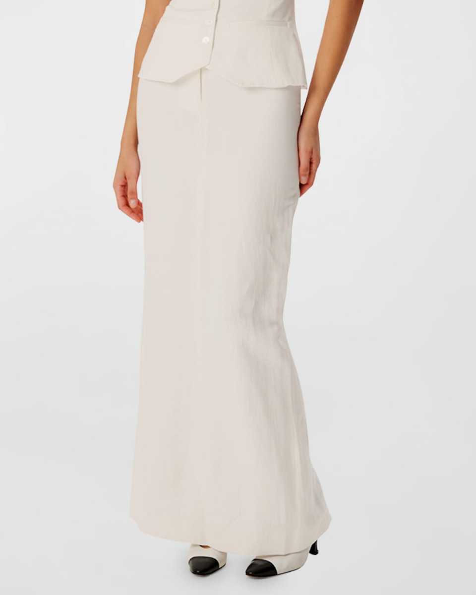 Koko Tailored Linen Maxi Skirt